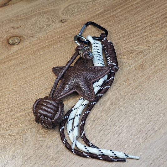 Porte-clés grigri étoile marron