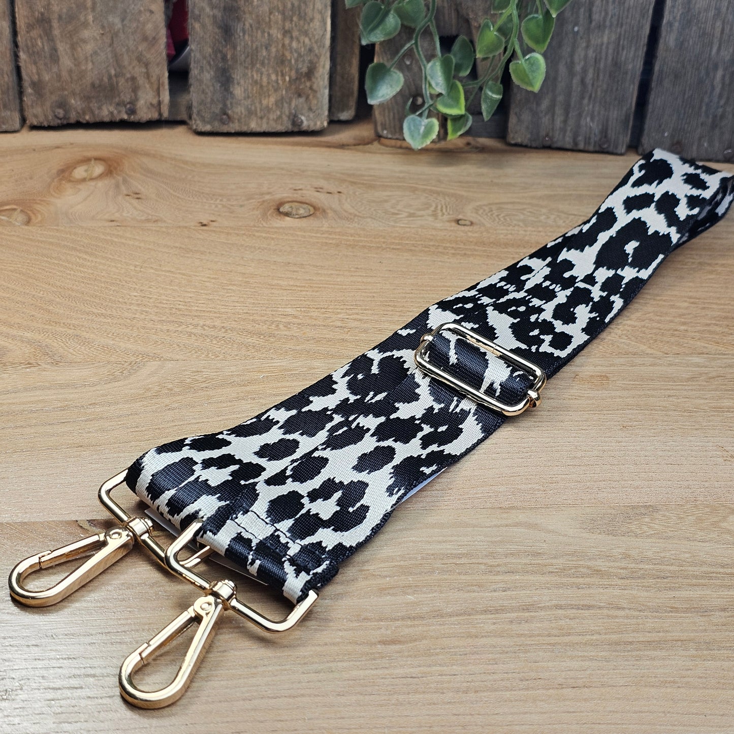 Bandoulière motifs léopard beige