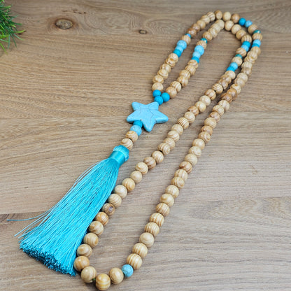 Sautoir Babou bleu turquoise