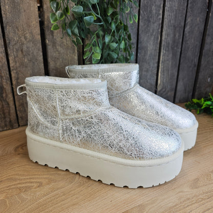 Boots dorées semelle compensée