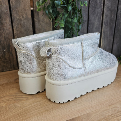 Boots dorées semelle compensée