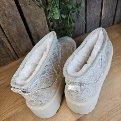 Boots dorées semelle compensée