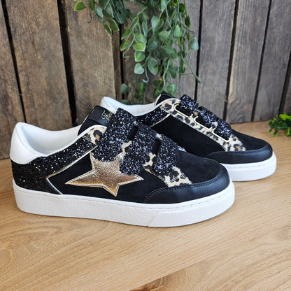 Basket scratch noire paillettes