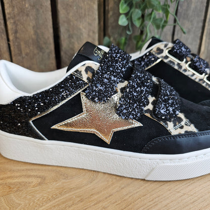 Basket scratch noire paillettes