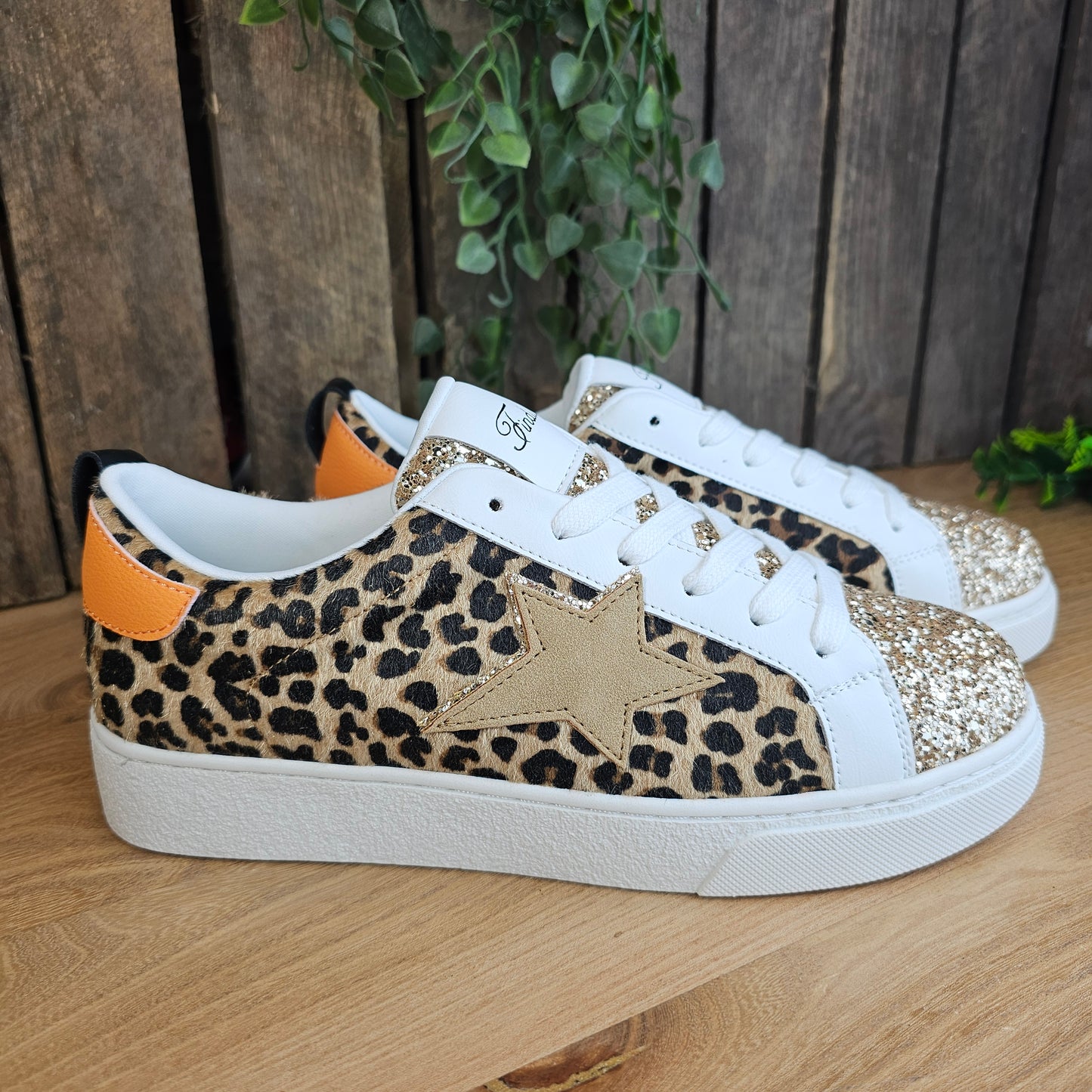 Basket léopard/orange