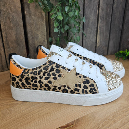 Basket léopard/orange