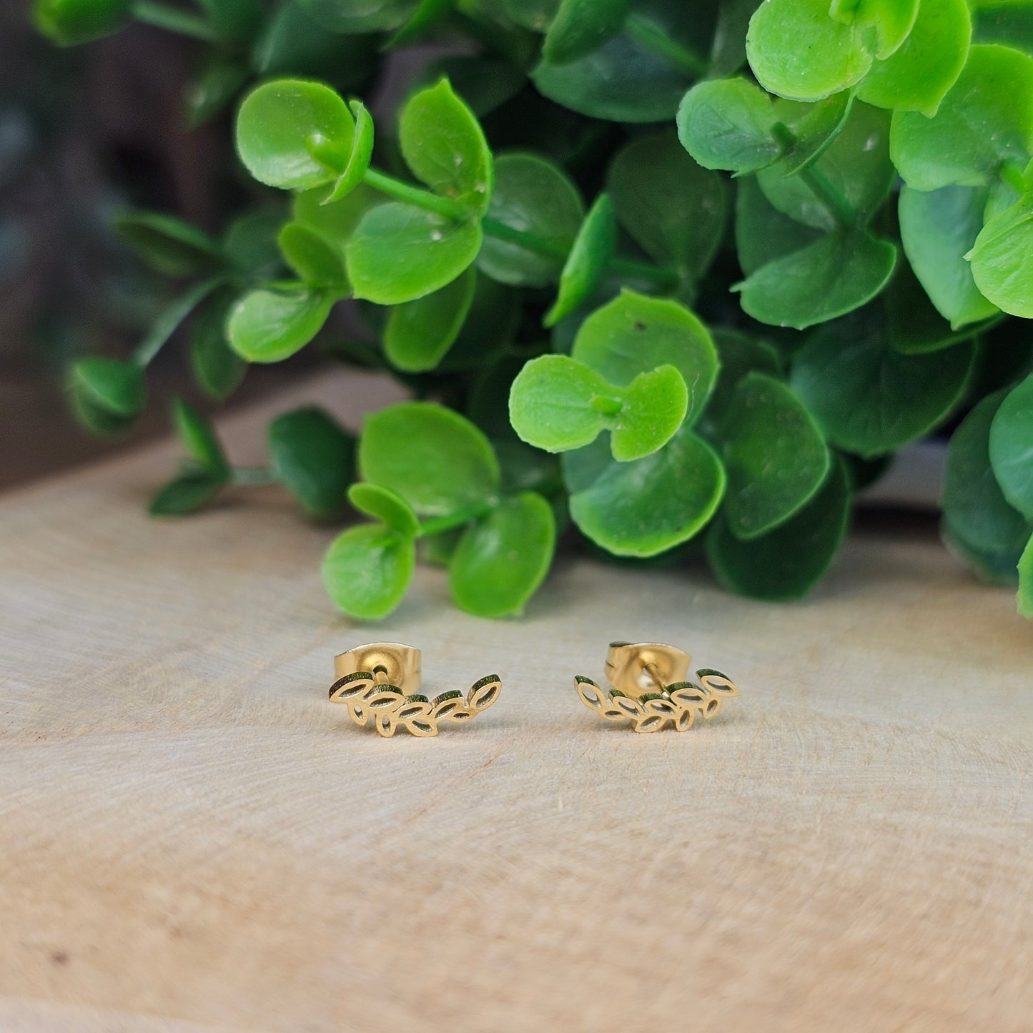 Boucles d'oreilles puces Laurier