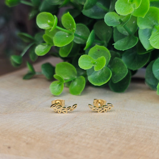 Boucles d'oreilles puces Laurier