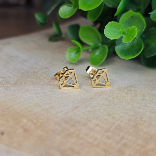Boucles d'oreilles puces diamant