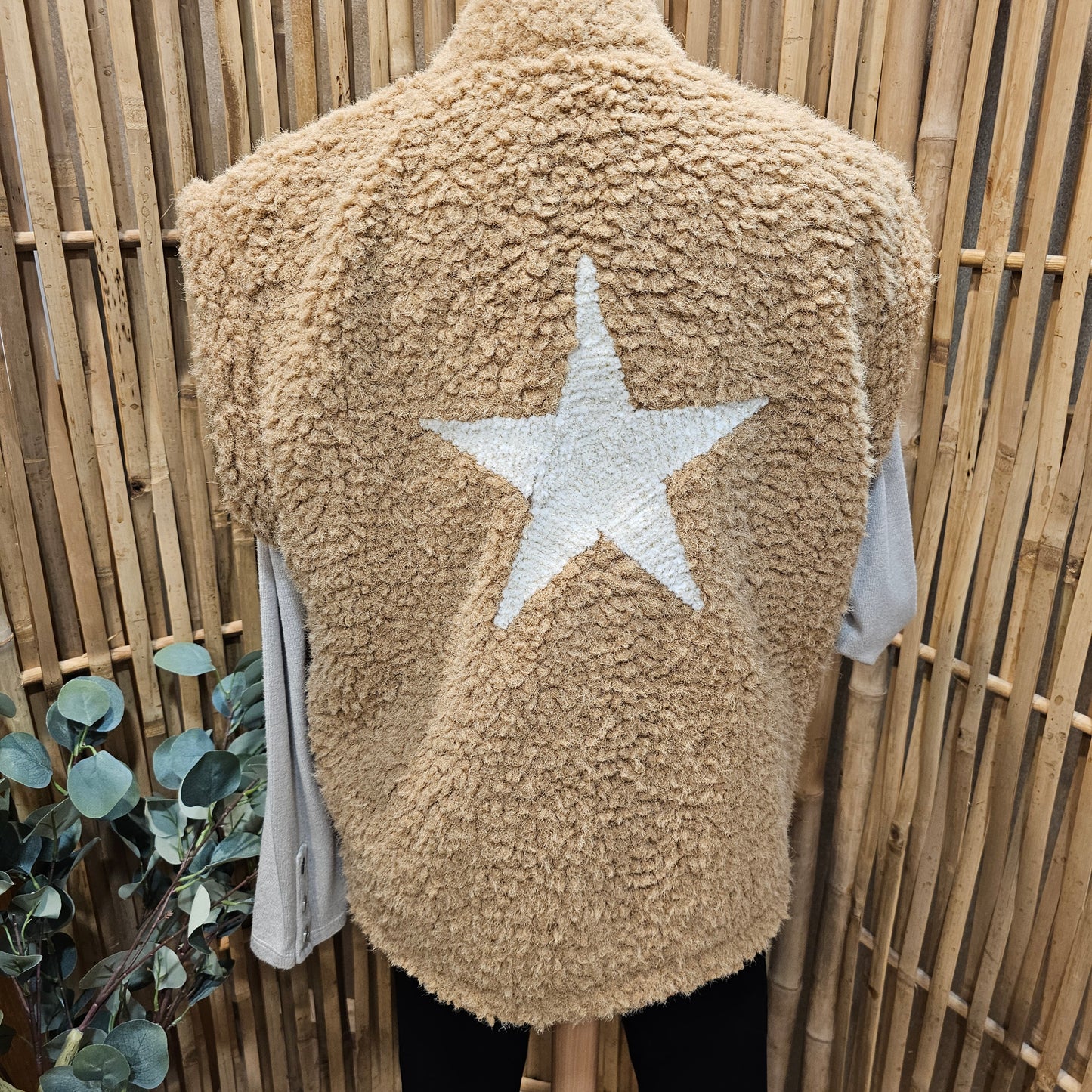 Veste sans manche camel étoile dos