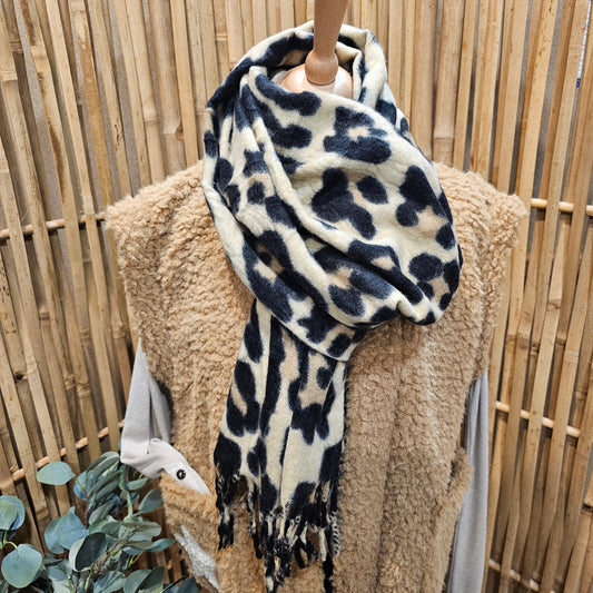 Echarpe léopard beige