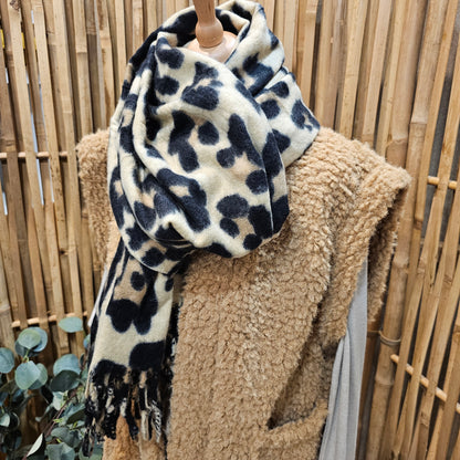 Echarpe léopard beige