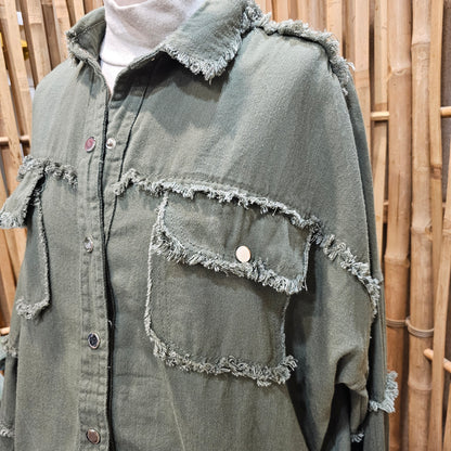 Sur chemise "Rock&Roll" kaki