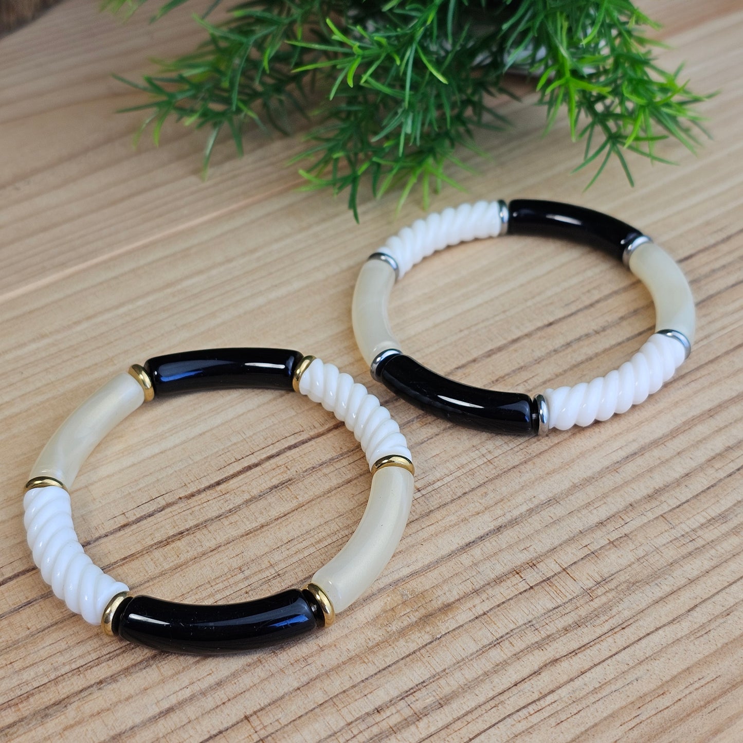 Bracelet Laurane noir/écru