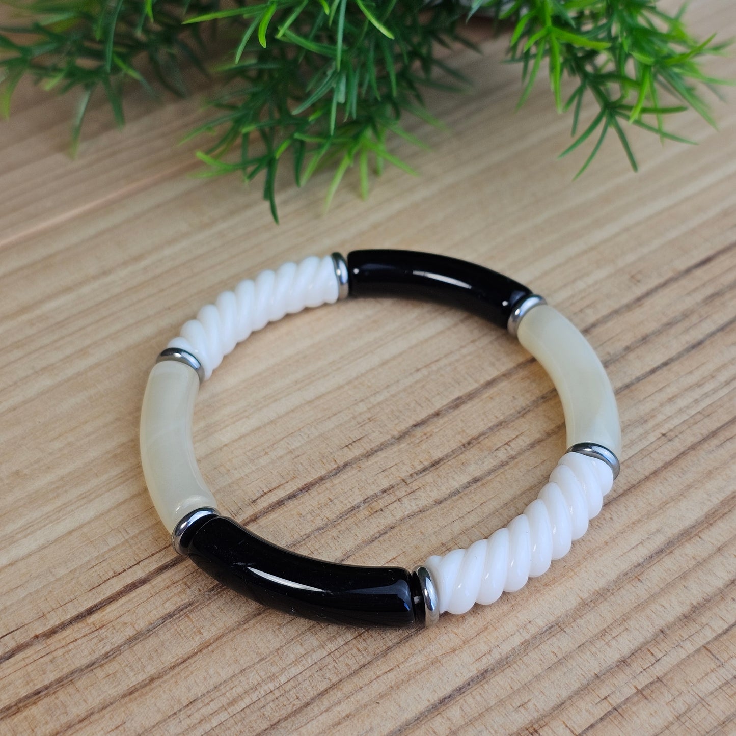 Bracelet Laurane noir/écru