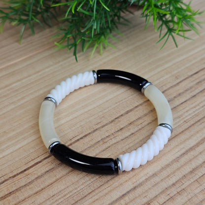 Bracelet Laurane noir/écru