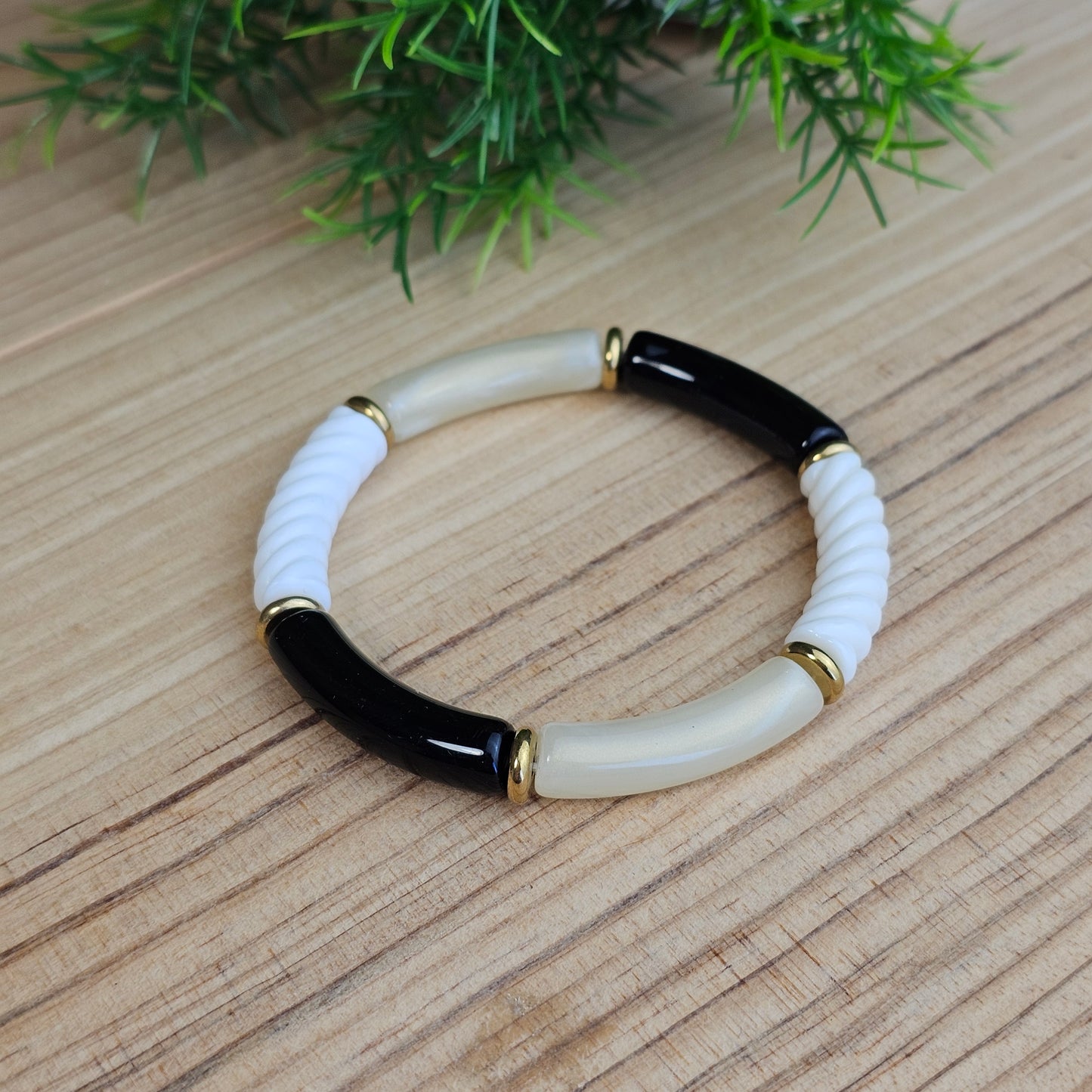 Bracelet Laurane noir/écru