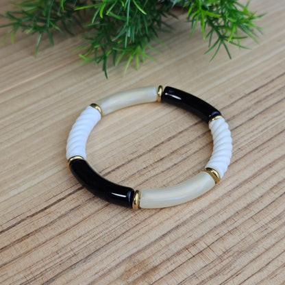 Bracelet Laurane noir/écru