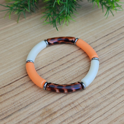 Bracelet Laurane léopard/orange