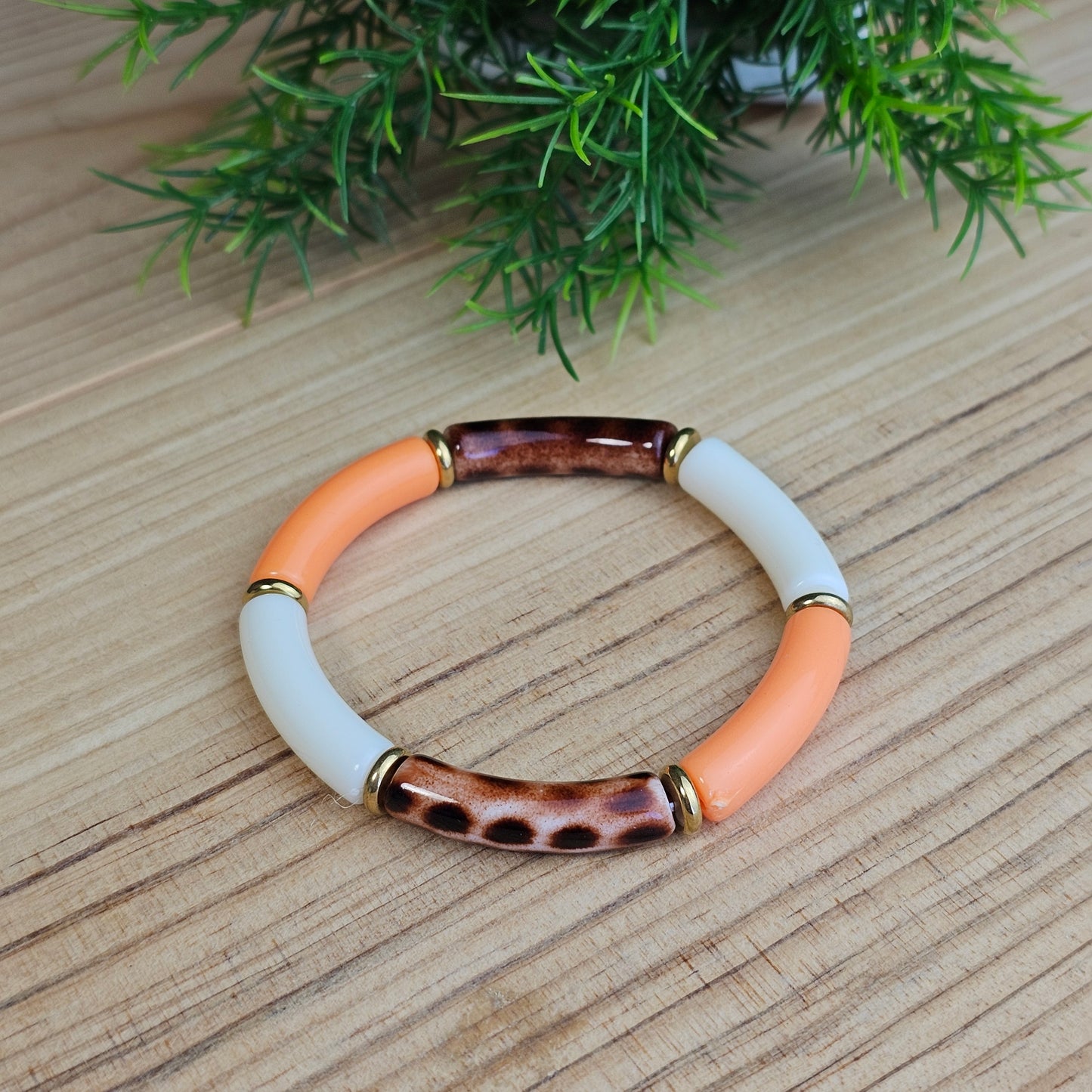 Bracelet Laurane léopard/orange