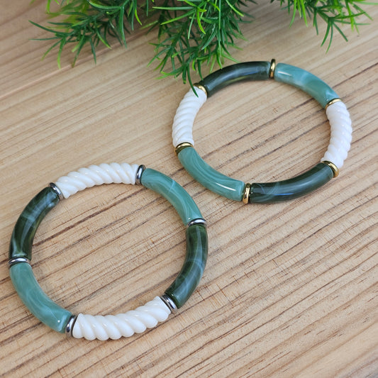 Bracelet Laurane vert d'eau