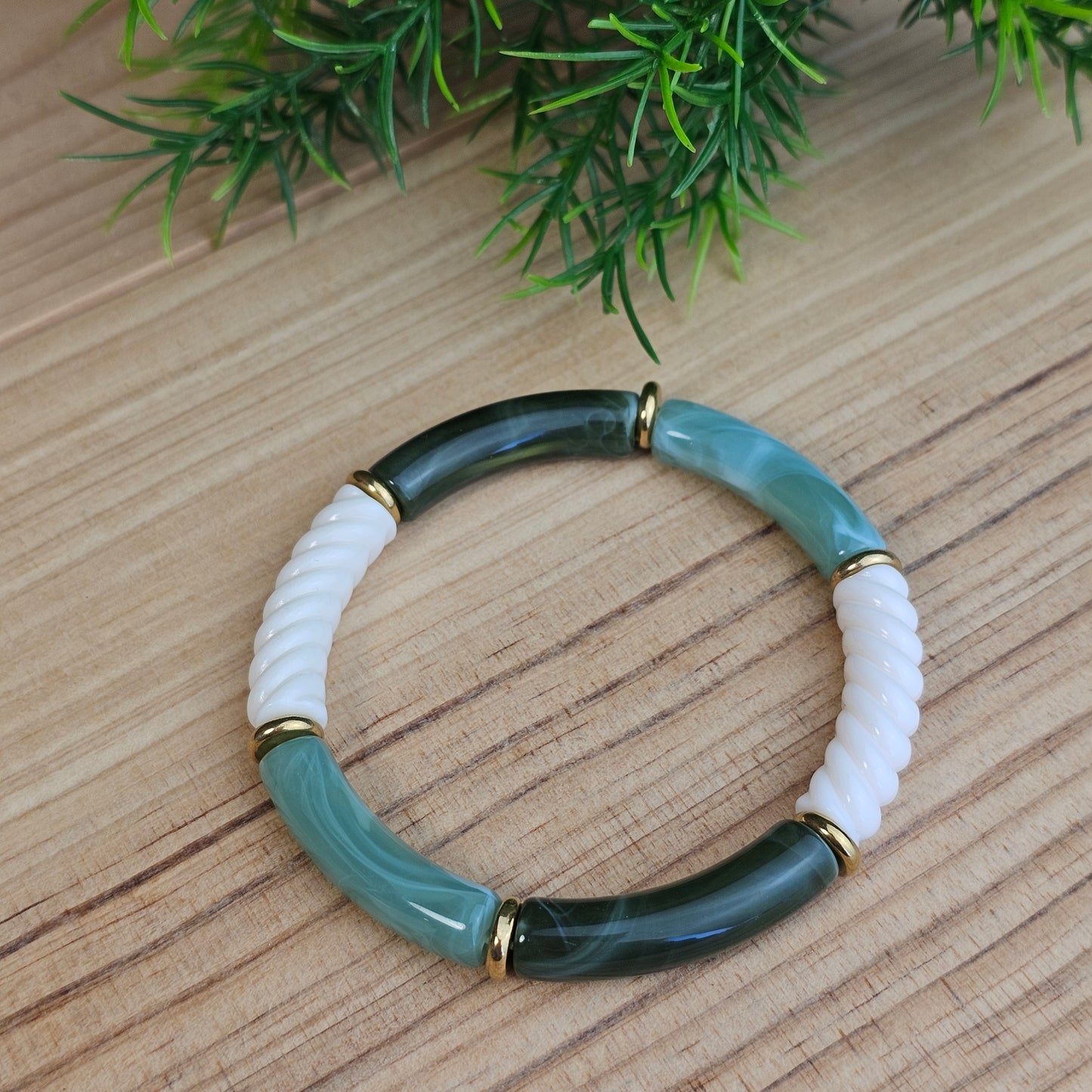 Bracelet Laurane vert d'eau