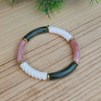 Bracelet Laurane vert/rose