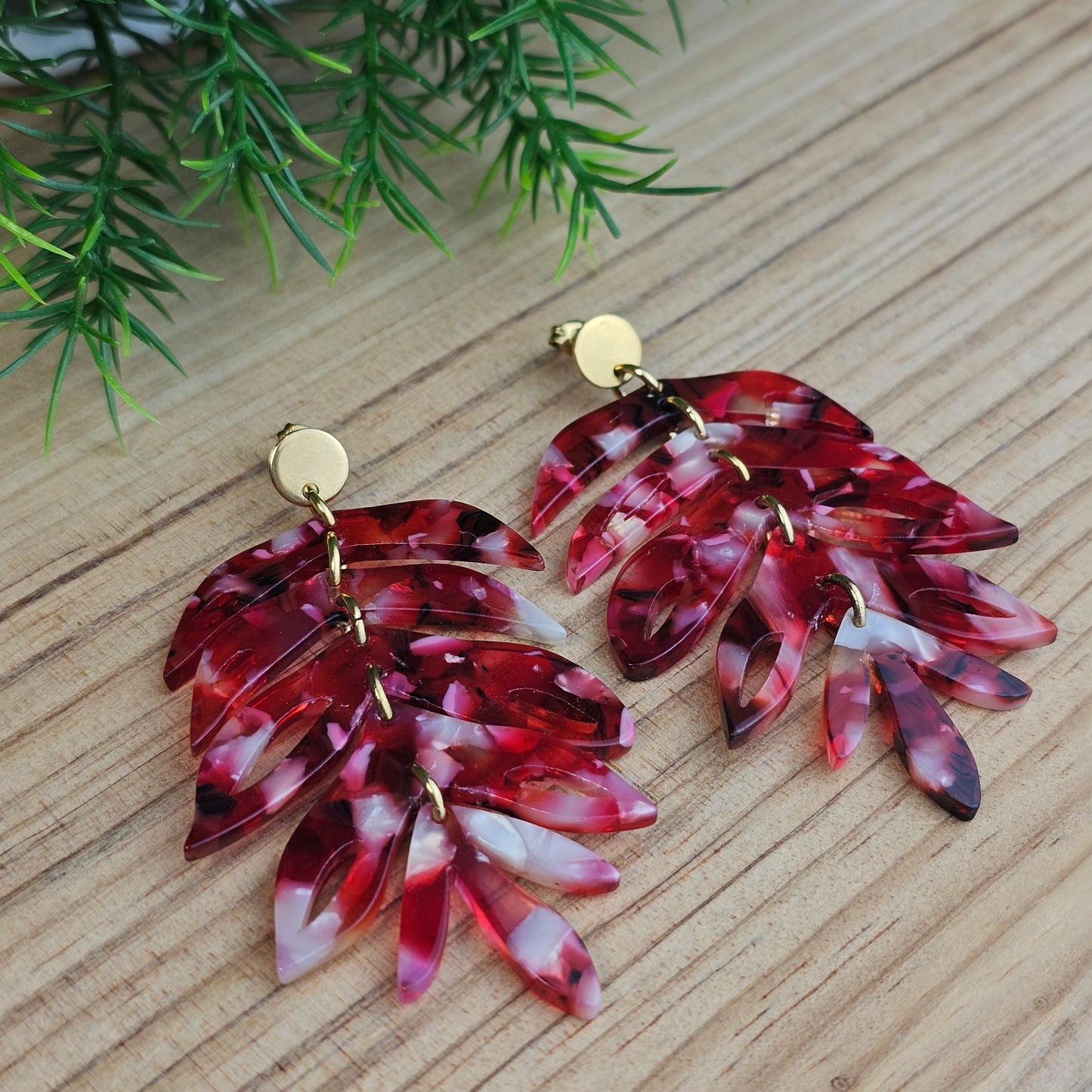 Boucles d'oreilles Marine rouge
