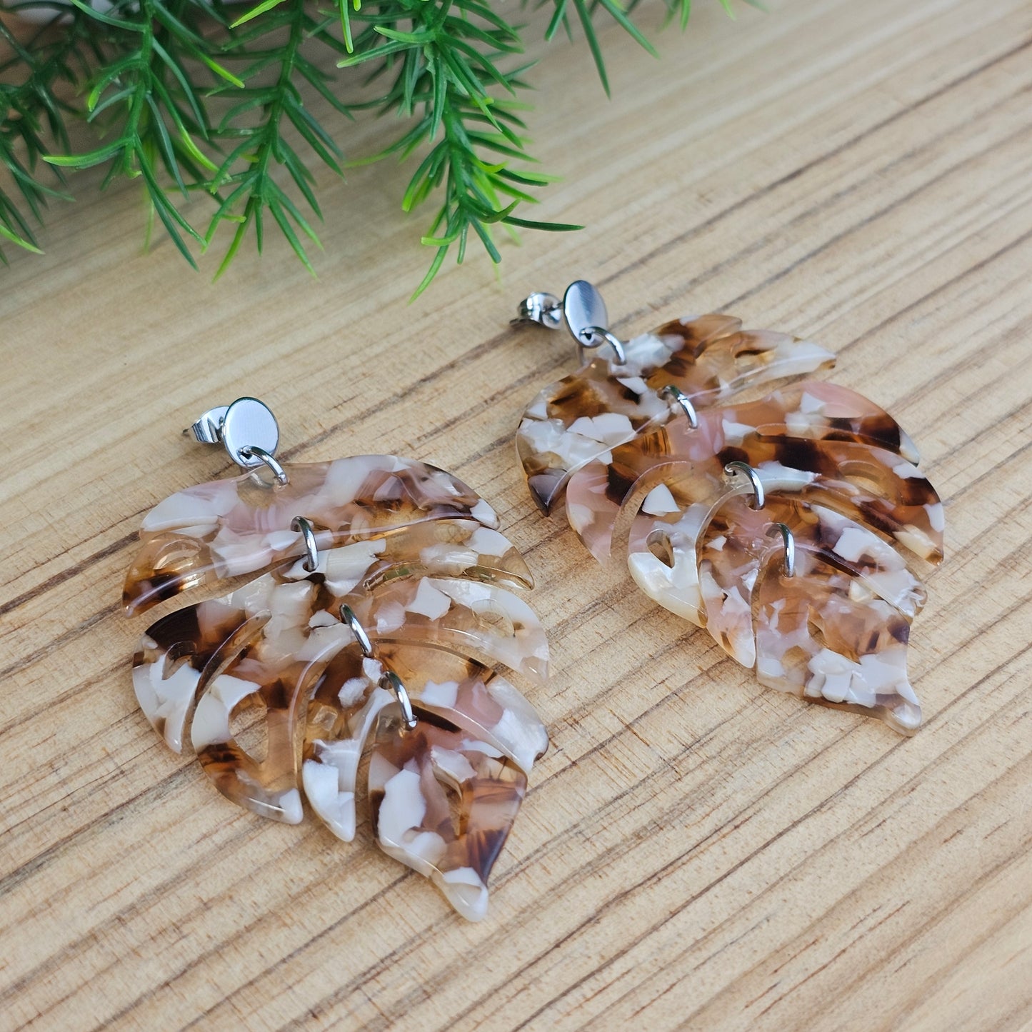 Boucles d'oreilles Marine beige