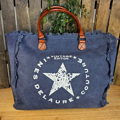 Grand sac cabas bleu marine