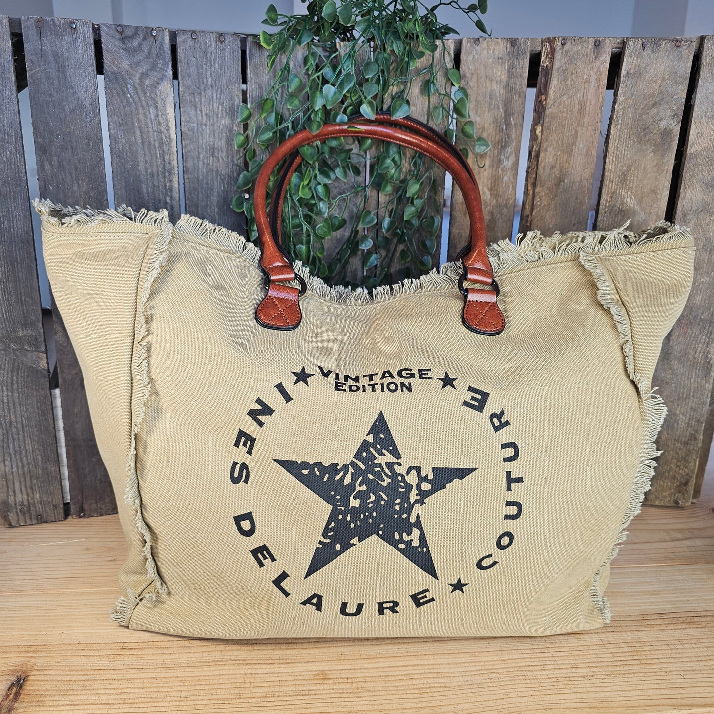 Grand sac cabas camel