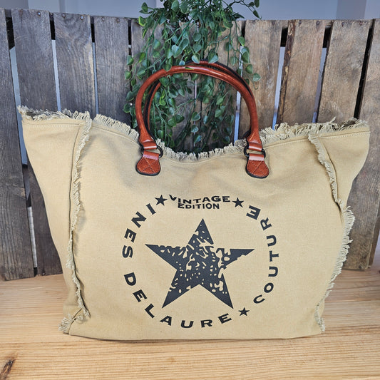 Grand sac cabas camel