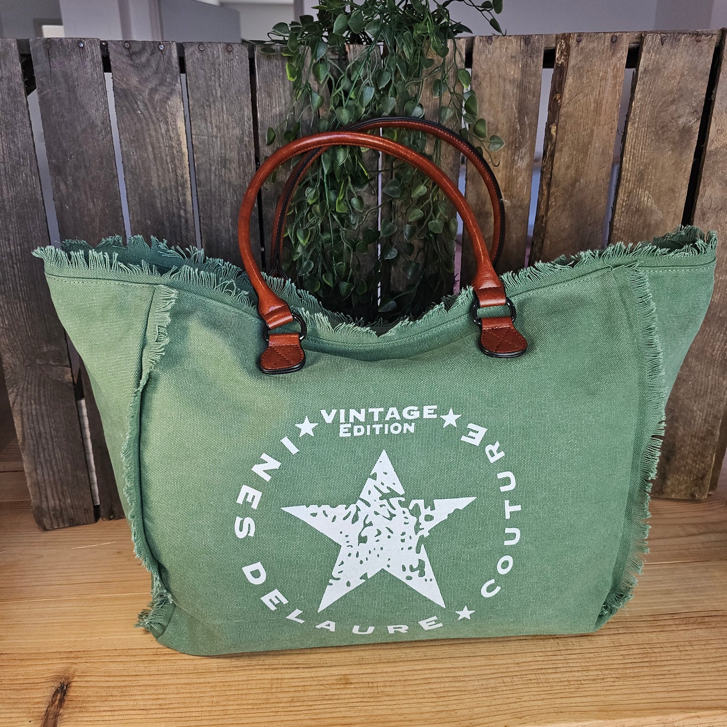 Grand sac cabas kaki