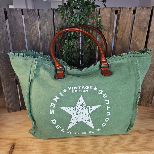 Grand sac cabas kaki