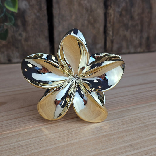 Pince cheveux fleur dorée