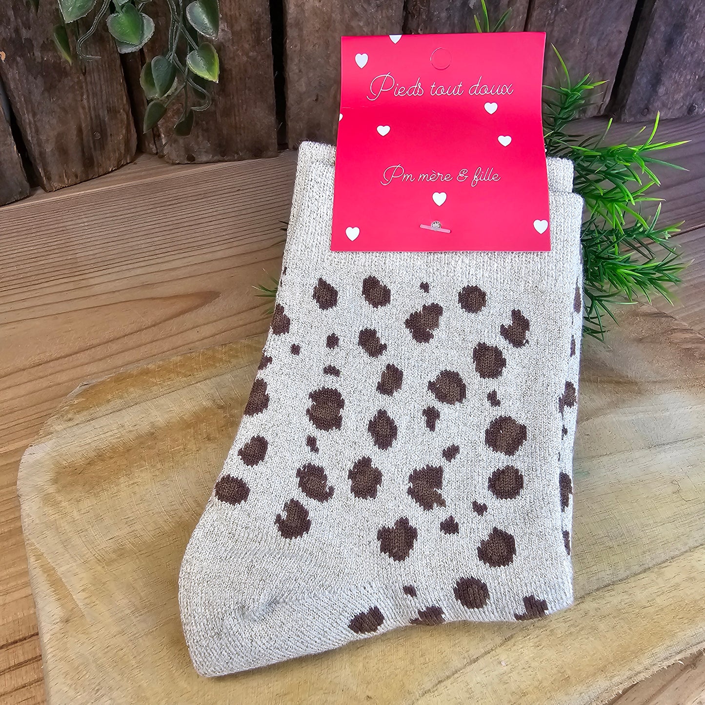 Chaussettes paillettes léopard