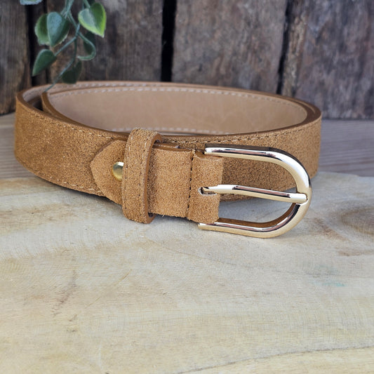 Ceinture en daim camel