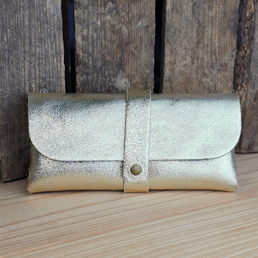 Etui lunette en cuir doré