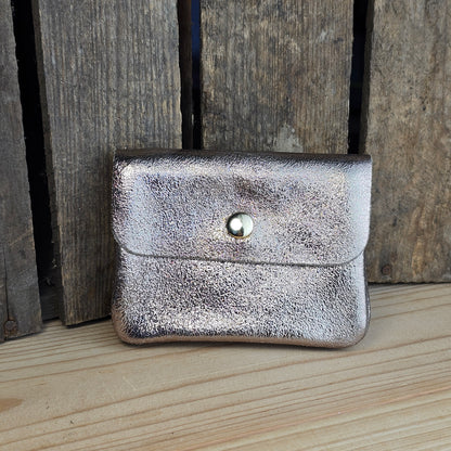 Porte monnaie en cuir bronze