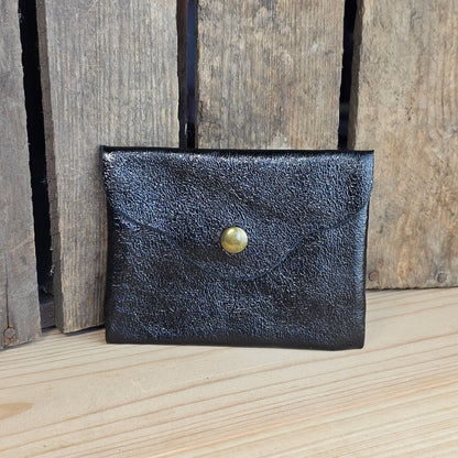 Petit porte monnaie en cuir noir