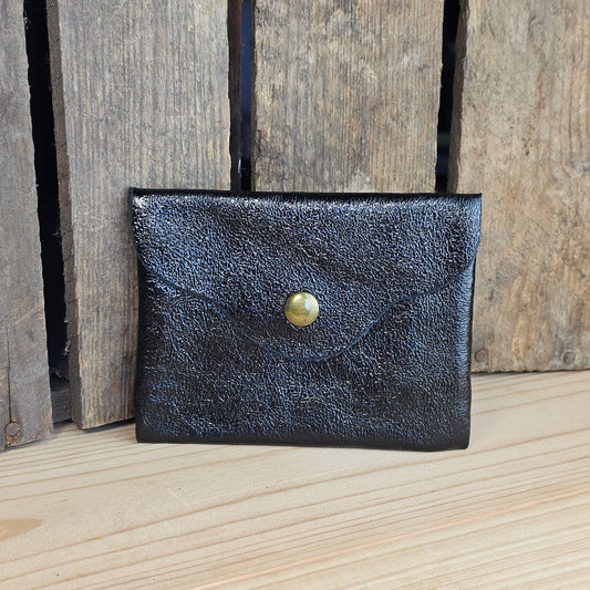 Petit porte monnaie en cuir noir