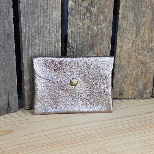 Petit porte monnaie en cuir bronze