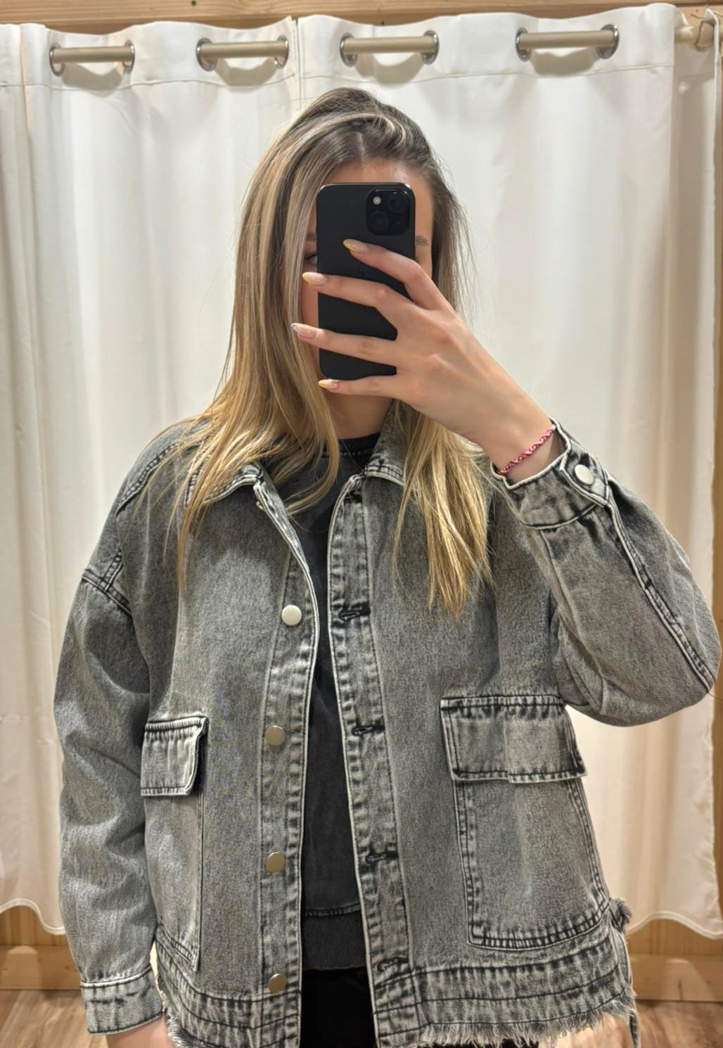 Veste oversize gris délavé