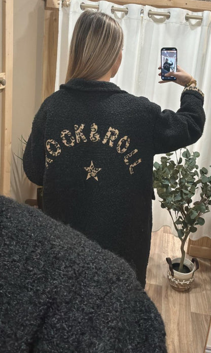 Manteau noir "Rock&Roll" dos