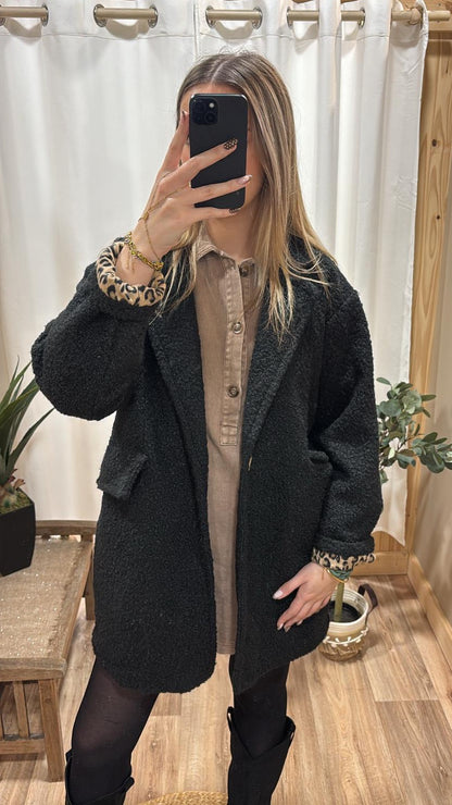 Manteau noir "Rock&Roll" dos