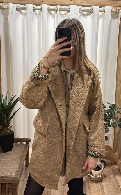 Manteau camel avec étoile capuche