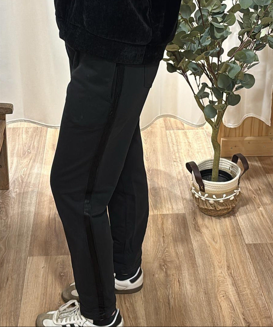 Pantalon bande latérale noir