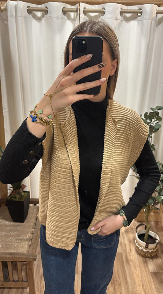 Gilet sans manche camel