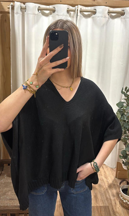 Pull oversize uni noir