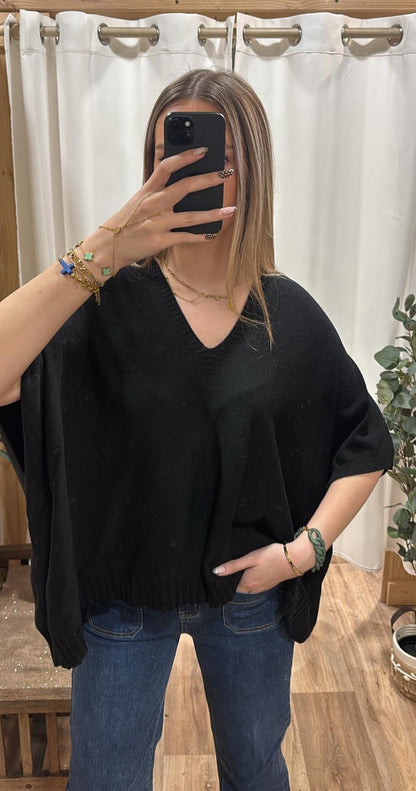 Pull oversize uni noir